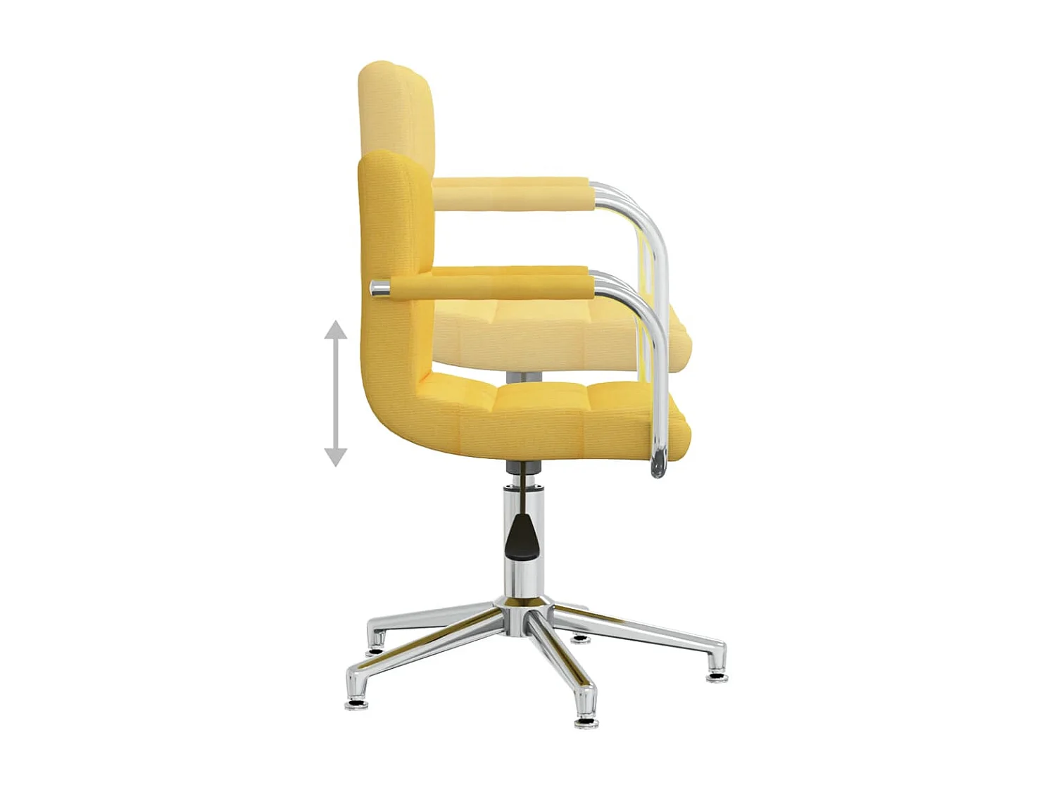 Chaise pivotante de salle à manger Jaune moutarde Tissu