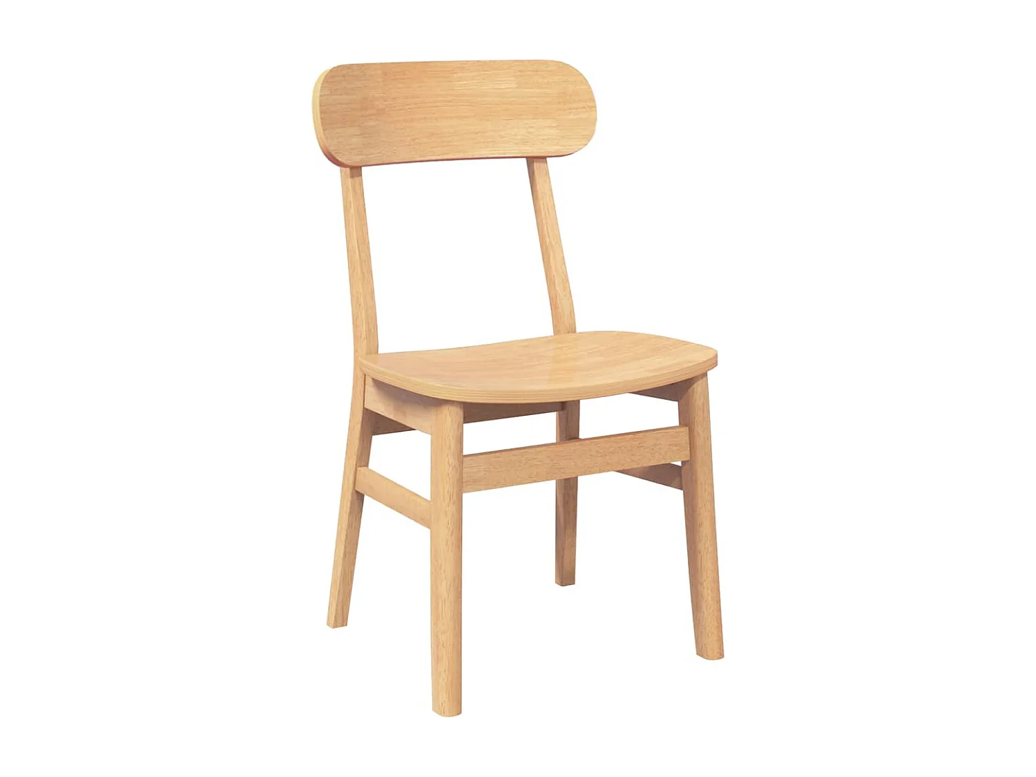 Chaises à manger 2 pièces bois massif caoutchouc