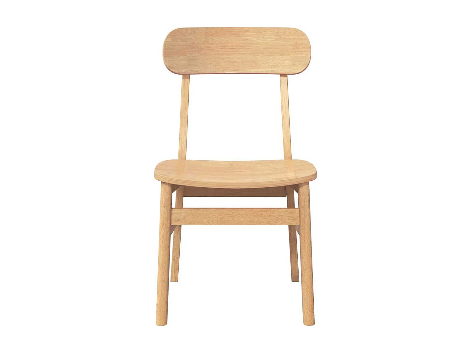 Chaises à manger 2 pièces bois massif caoutchouc