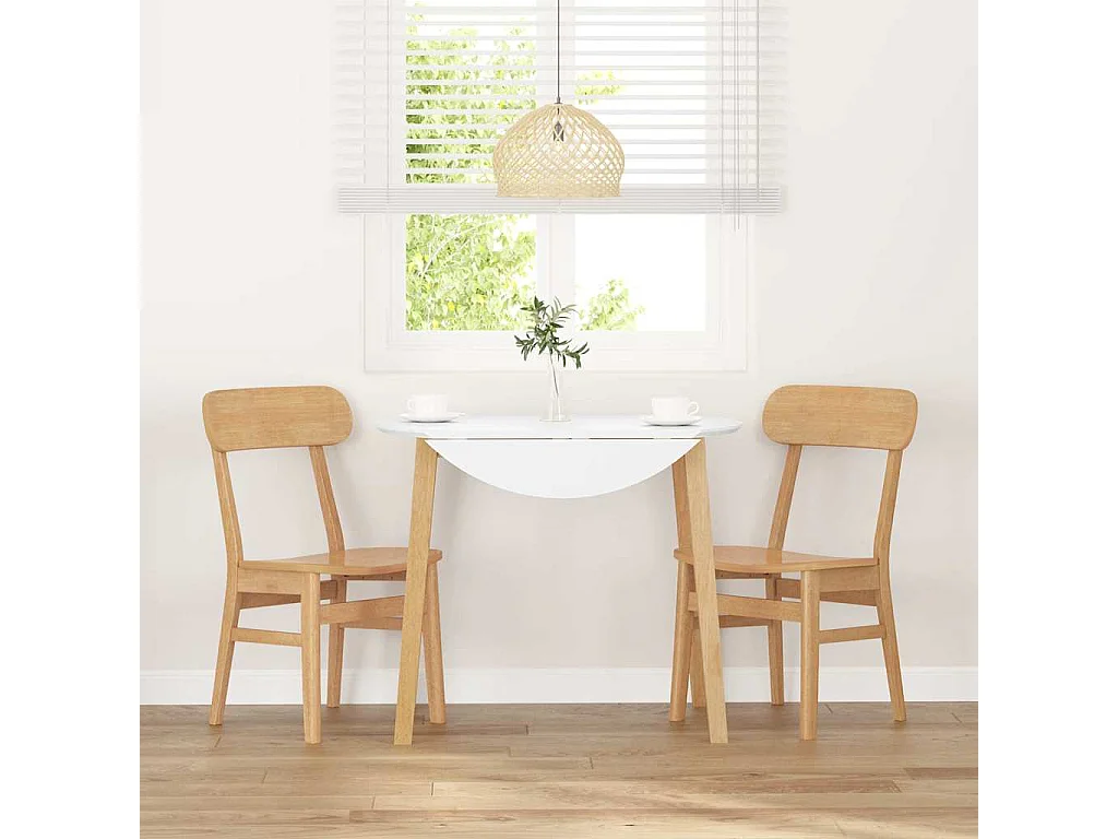 Chaises à manger 2 pièces bois massif caoutchouc