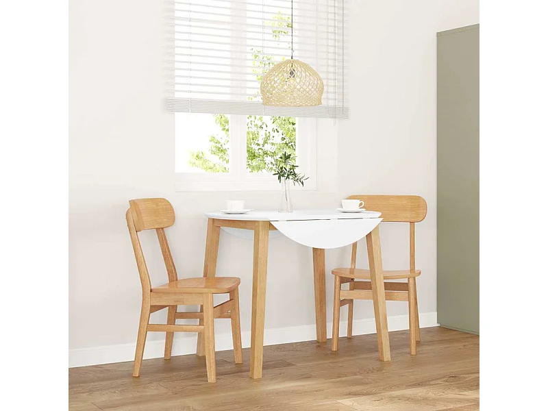 Eetkamerstoelen 2 st massief hout rubber