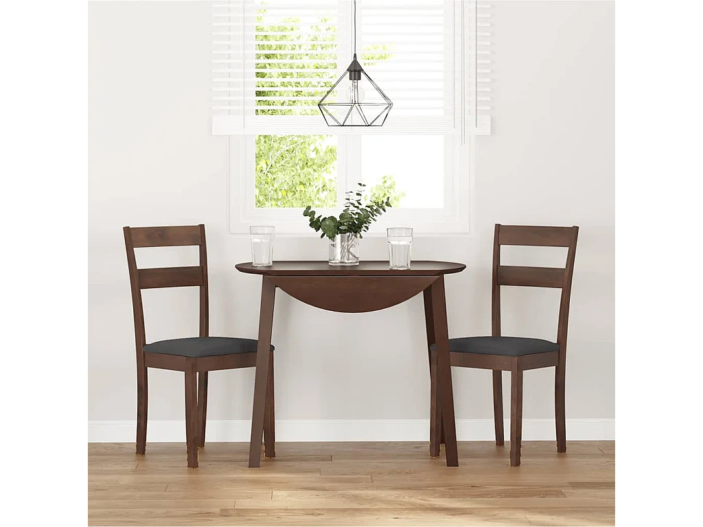 Chaises à manger coussins 2 pièces marron bois massif caoutchouc