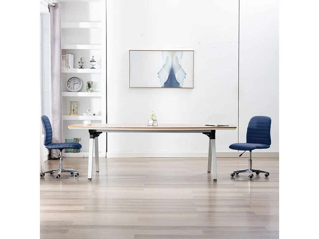 Chaises à manger 2 pièces bleu tissu