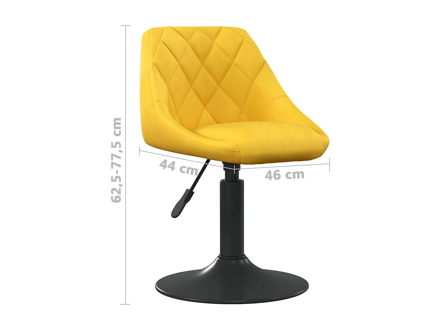 Chaise de salle à manger Jaune moutarde Velours