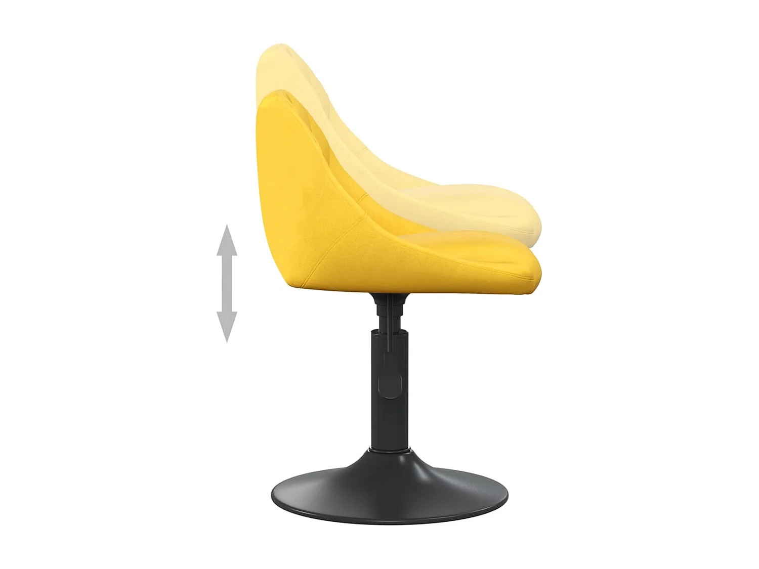 Cadeira de jantar veludo amarelo mostarda