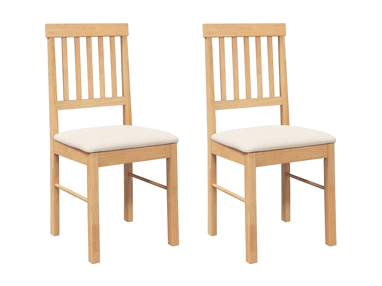 Sillas de comedor con cojines 2 unidades madera maciza caucho