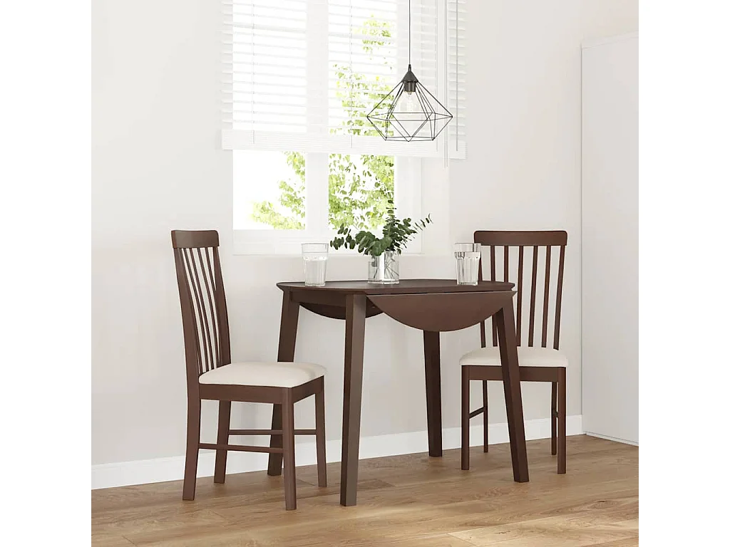 Sillas de comedor con cojines 2 unidades madera maciza marrón caucho