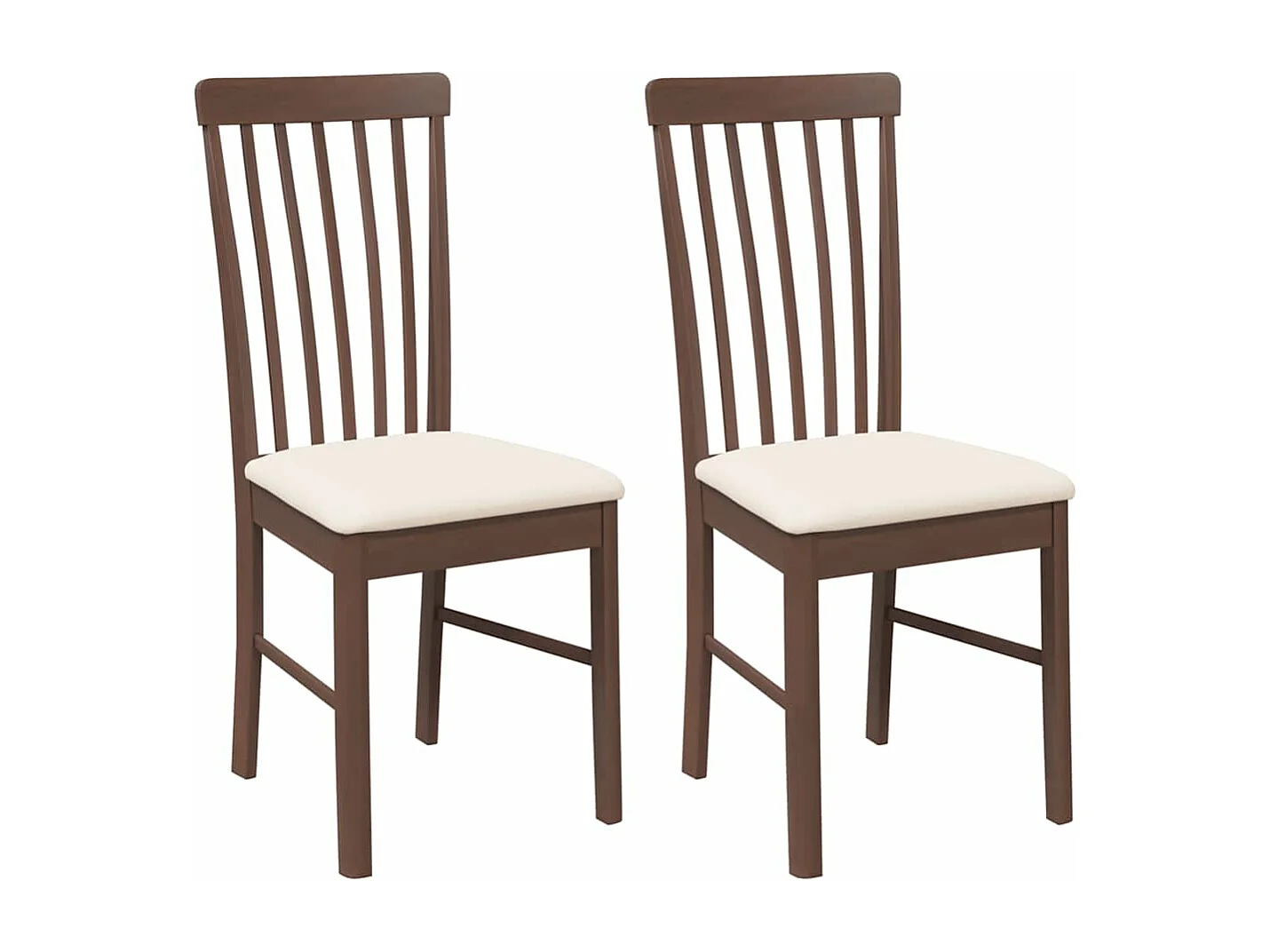 Sillas de comedor con cojines 2 unidades madera maciza marrón caucho