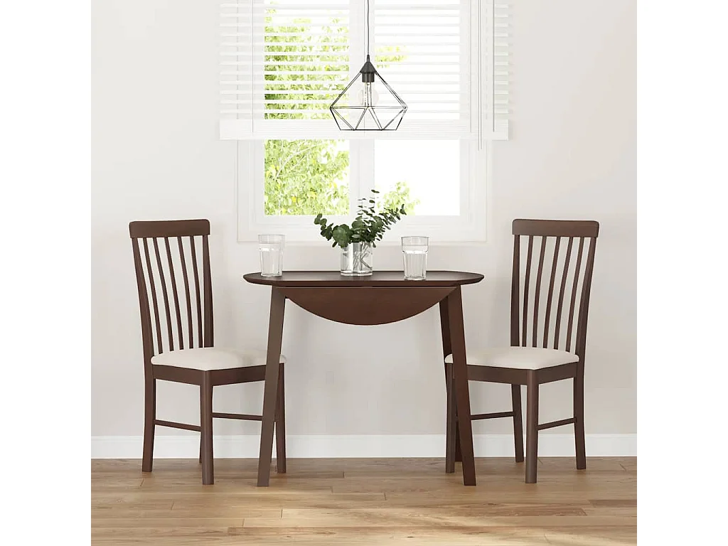 Sillas de comedor con cojines 2 unidades madera maciza marrón caucho