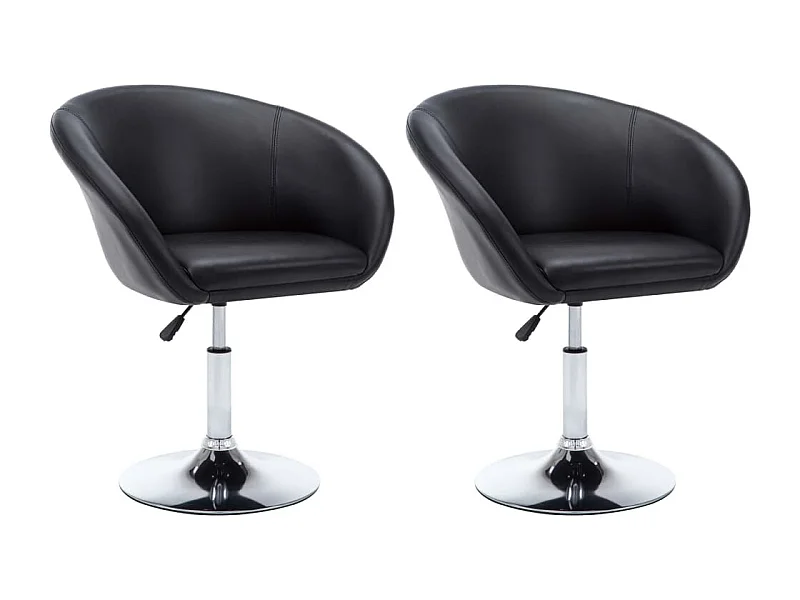 Sillas de comedor giratorias 2 unidades cuero sintético negro