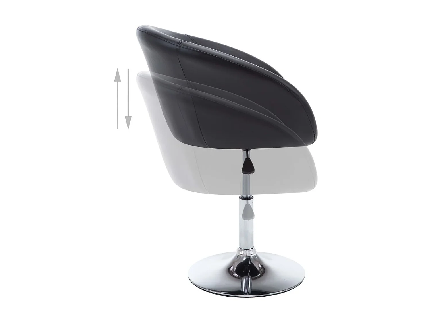 Chaises pivotantes de salle à manger 2 pièces Noir Similicuir