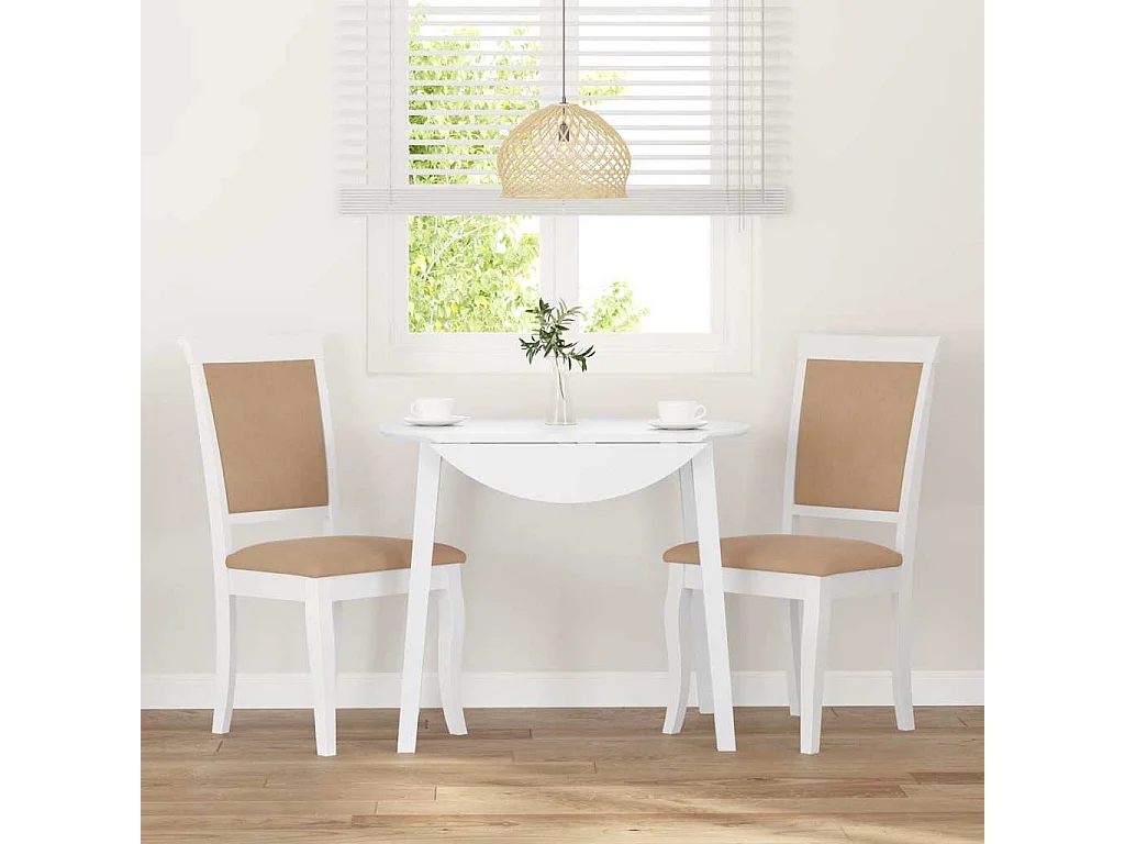 Chaises à manger coussins 2 pièces blanc bois massif caoutchouc