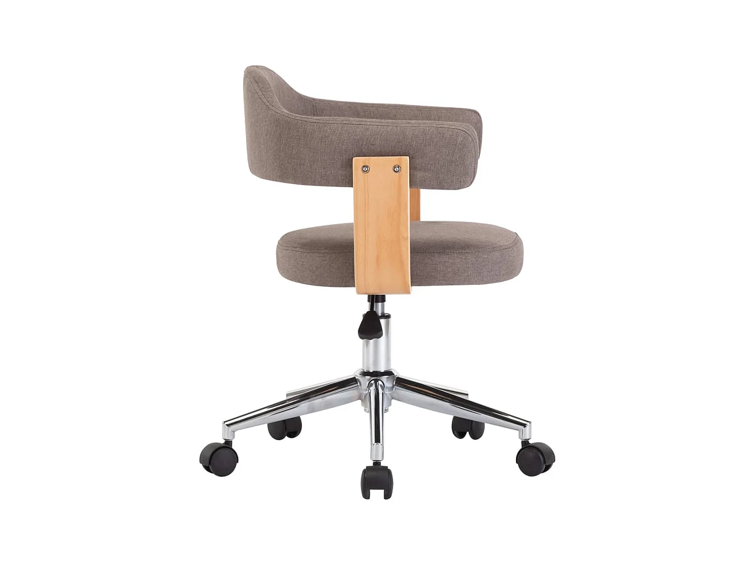 Chaise pivotante de salle à manger Taupe Bois courbé et tissu