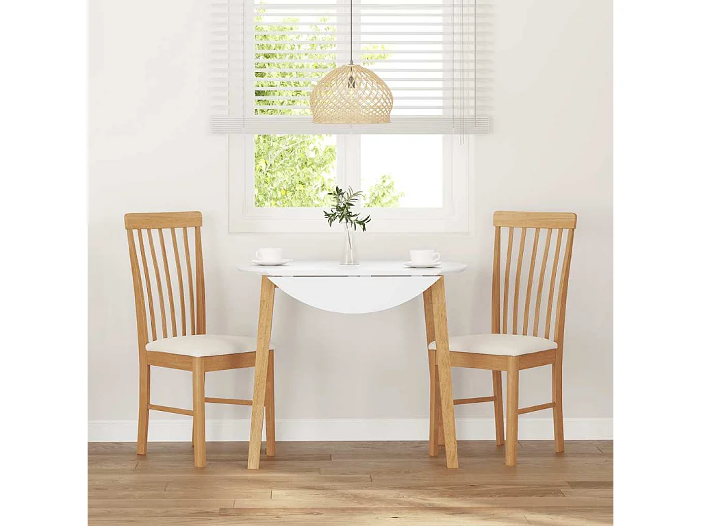 Chaises à manger coussins 2 pièces bois massif caoutchouc