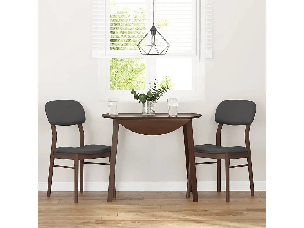 Chaises à manger coussins 2 pièces marron bois massif caoutchouc