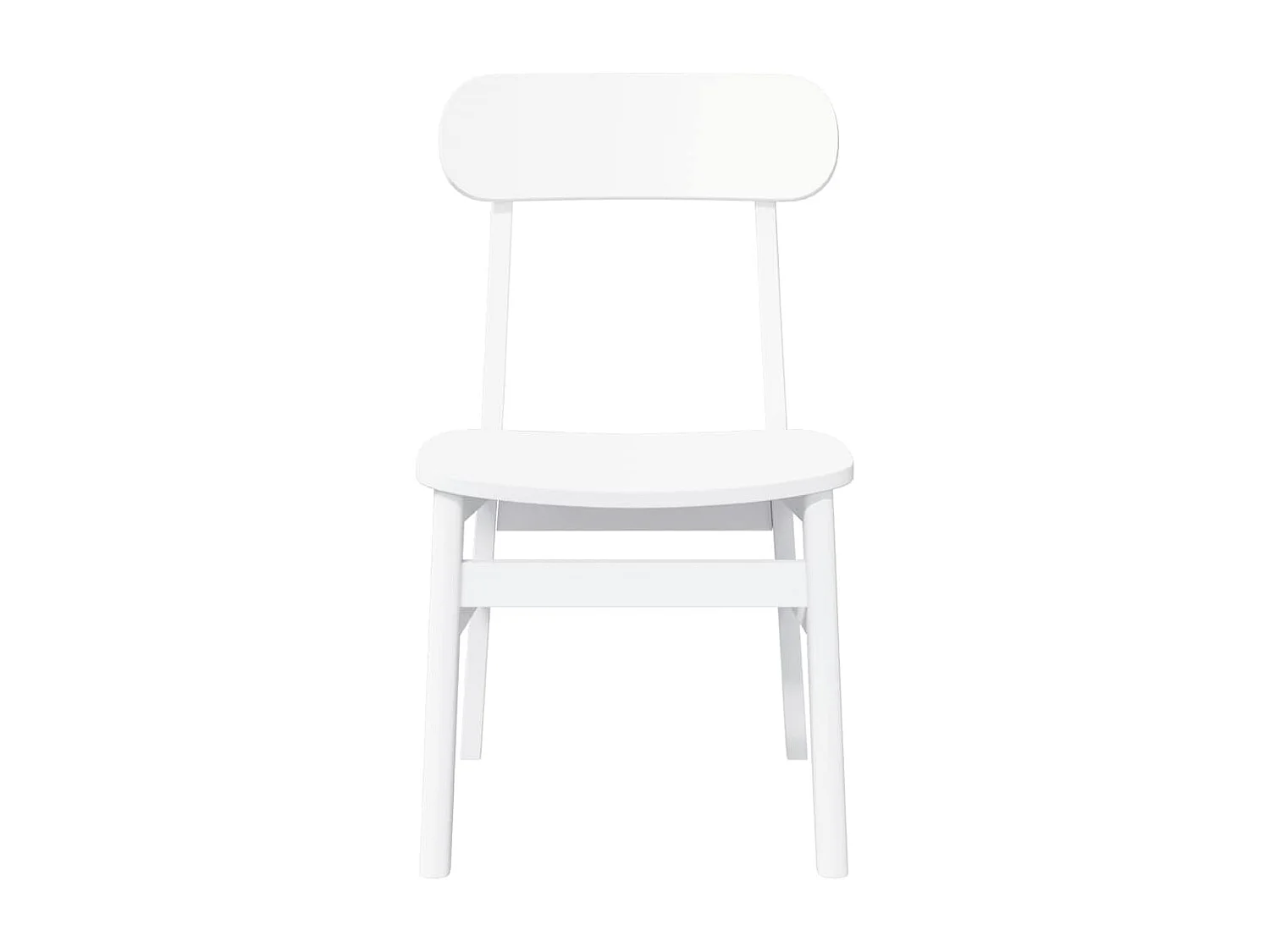 Chaises à manger 2 pièces blanc bois massif caoutchouc