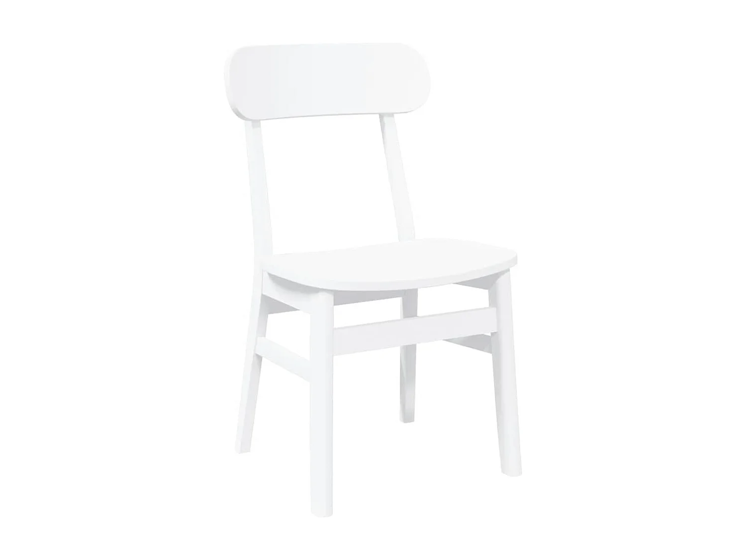 Chaises à manger 2 pièces blanc bois massif caoutchouc