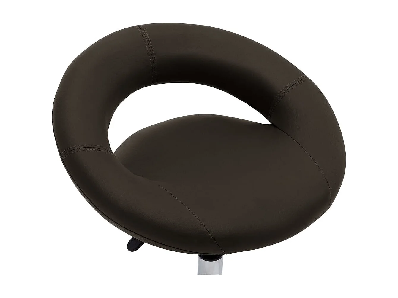 Silla de comedor giratoria cuero sintético marrón