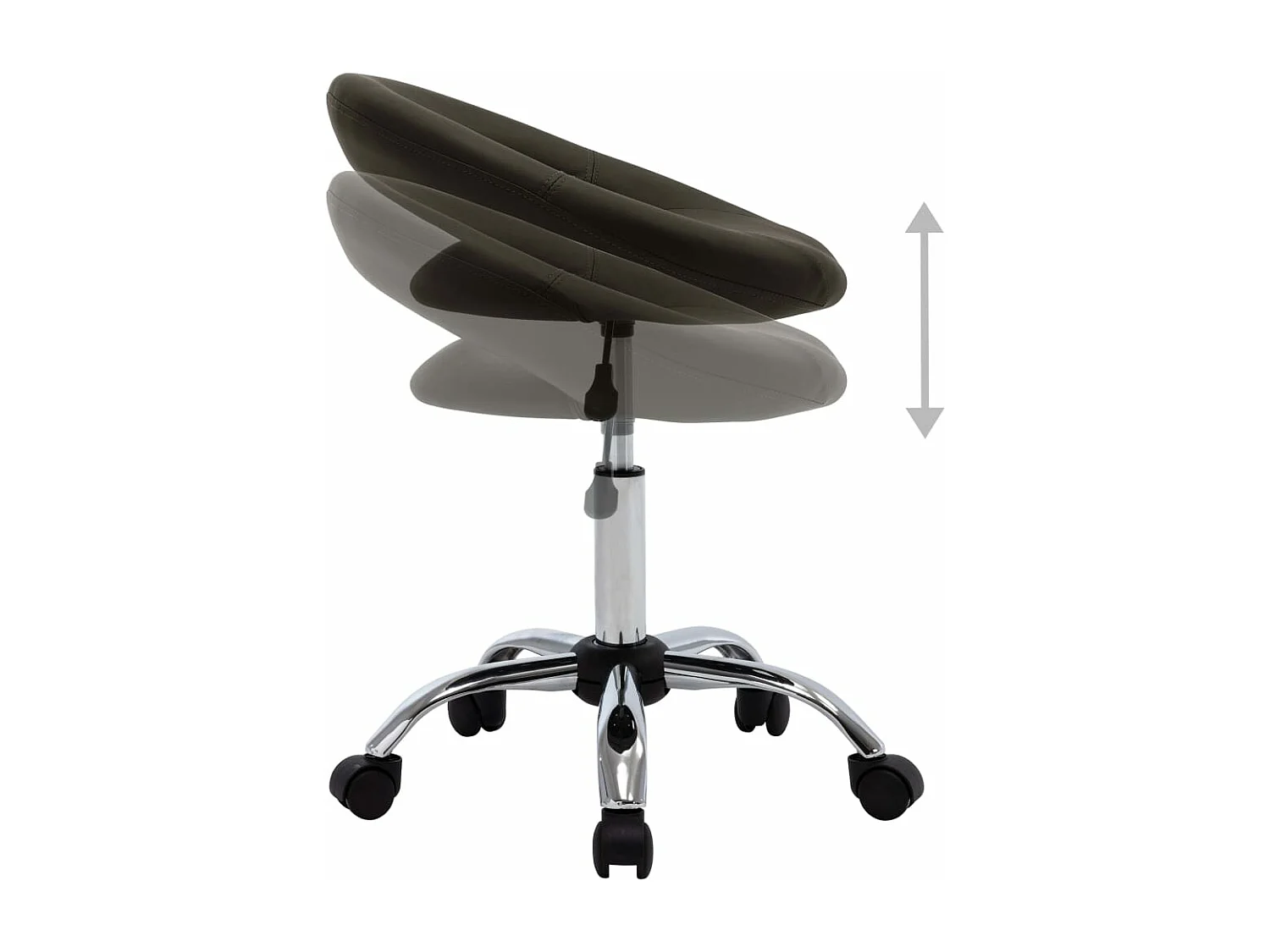 Silla de comedor giratoria cuero sintético marrón