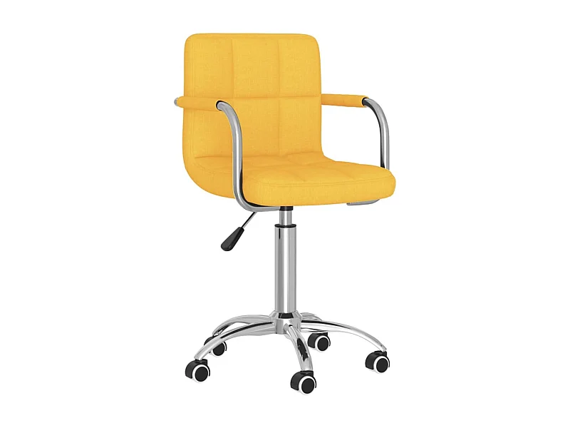 Silla de comedor giratoria de tela amarilla mostaza