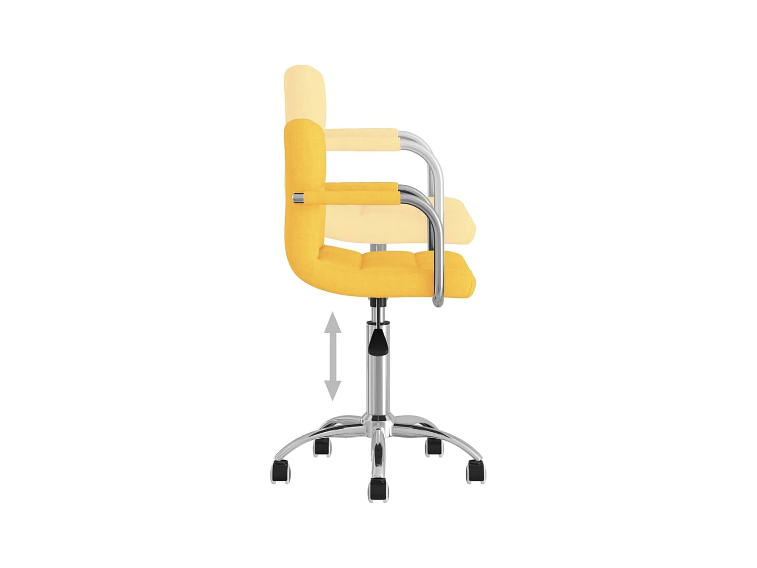 Chaise pivotante de salle à manger Jaune moutarde Tissu