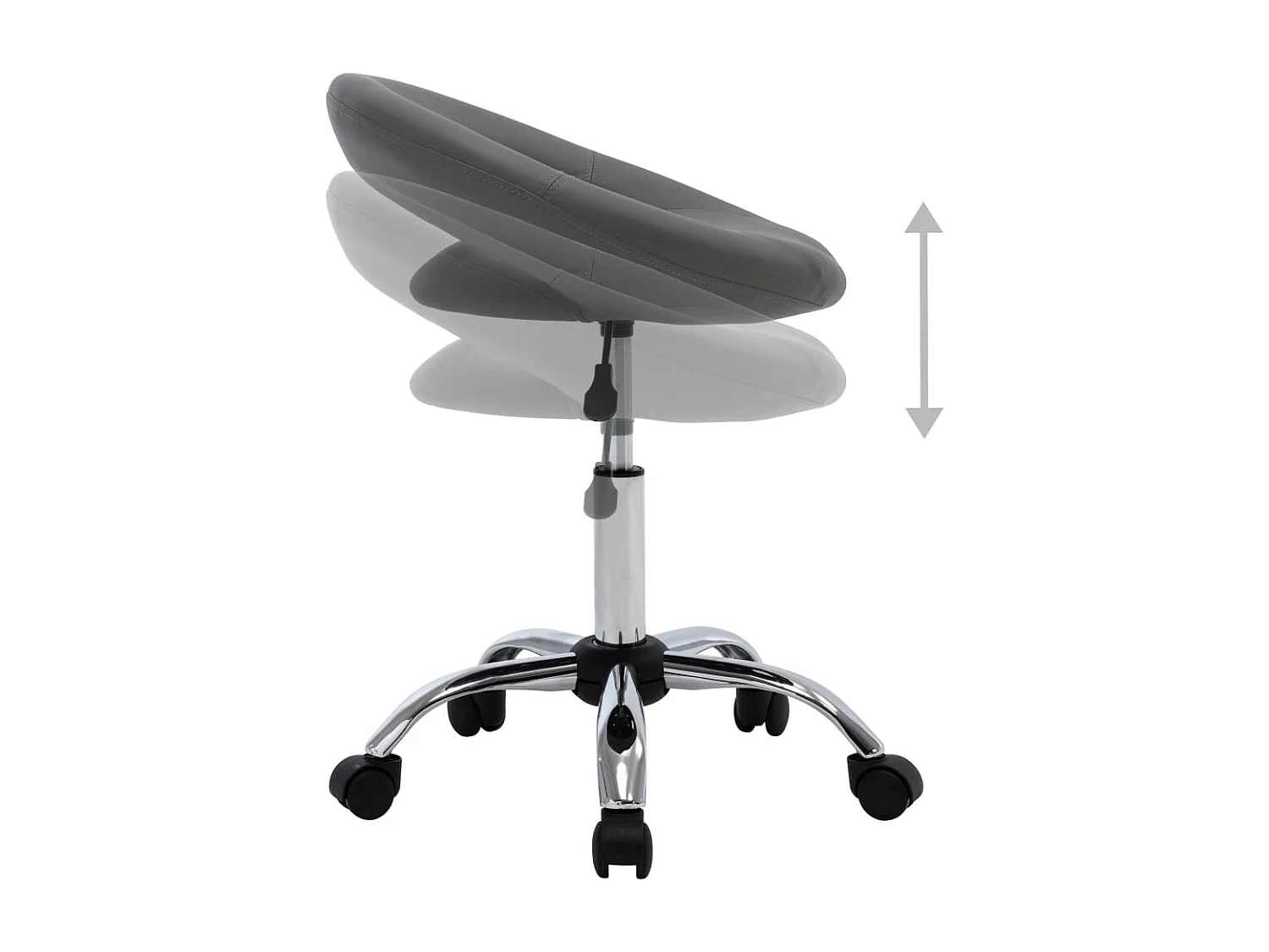 Chaise pivotante de salle à manger Gris Similicuir