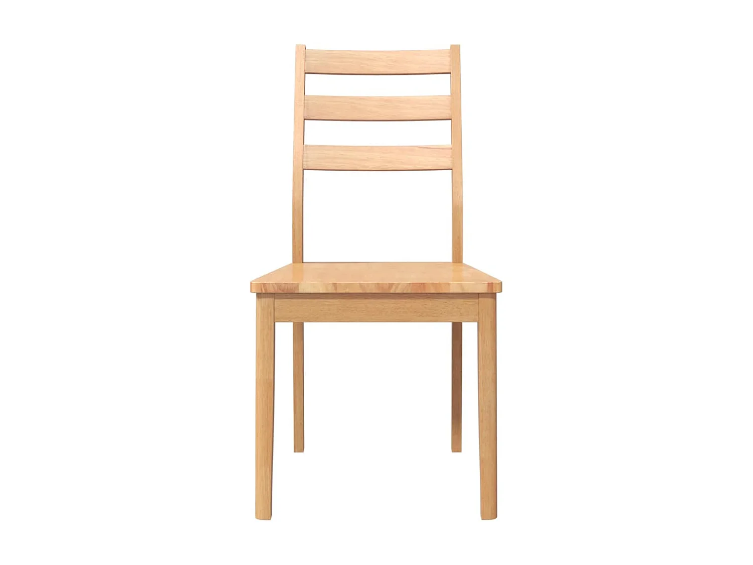 Chaises à manger 2 pièces bois massif naturel caoutchouc