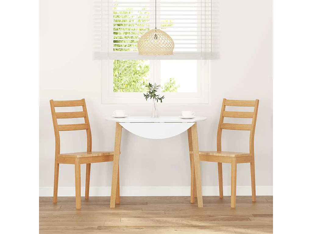 Chaises à manger 2 pièces bois massif naturel caoutchouc