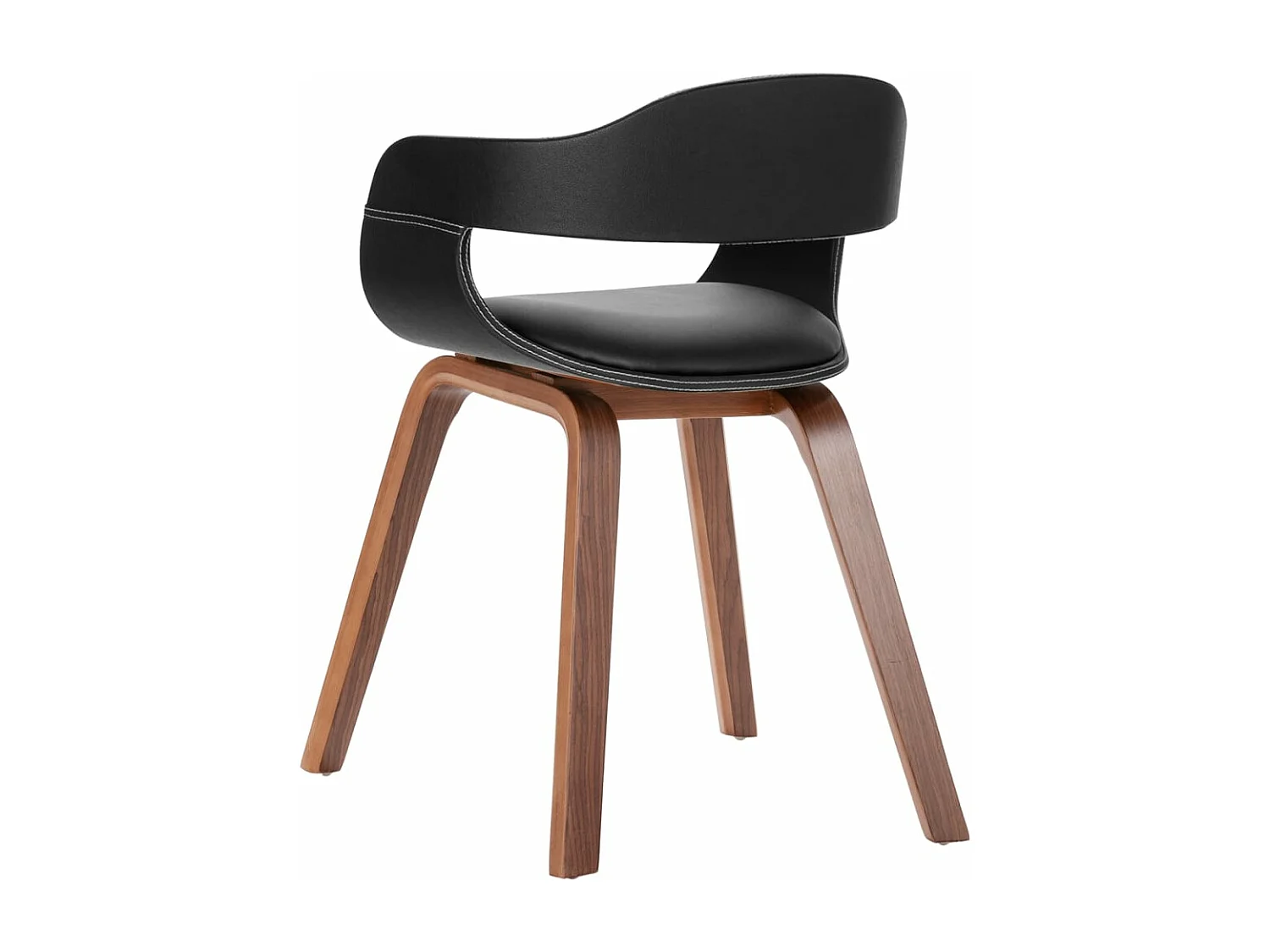 Chaise de salle à manger Bois courbé et similicuir