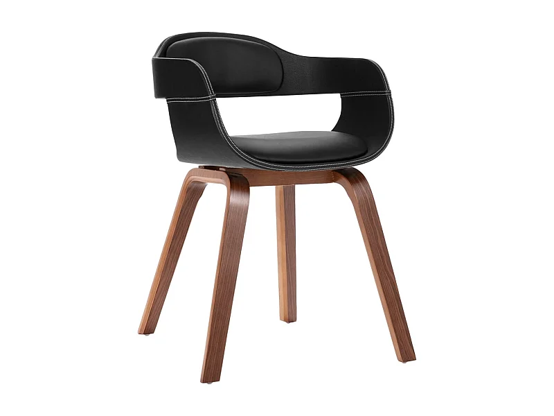 Chaise de salle à manger Bois courbé et similicuir
