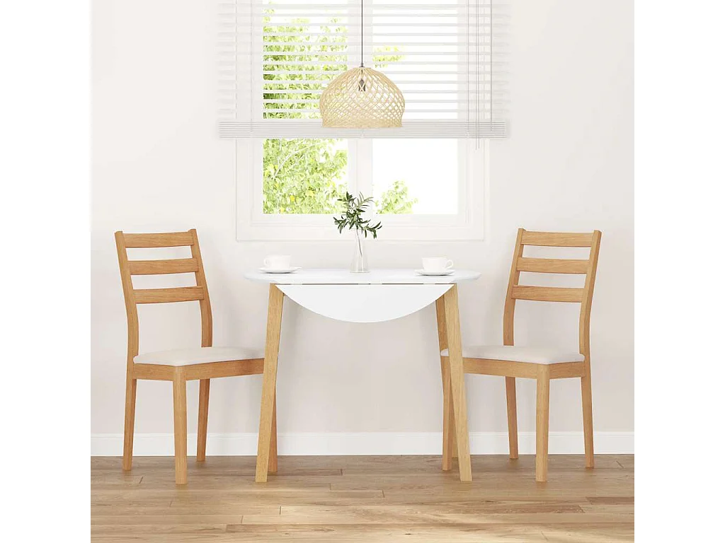 Chaises à manger coussins 2 pièces naturel bois massif caoutchouc