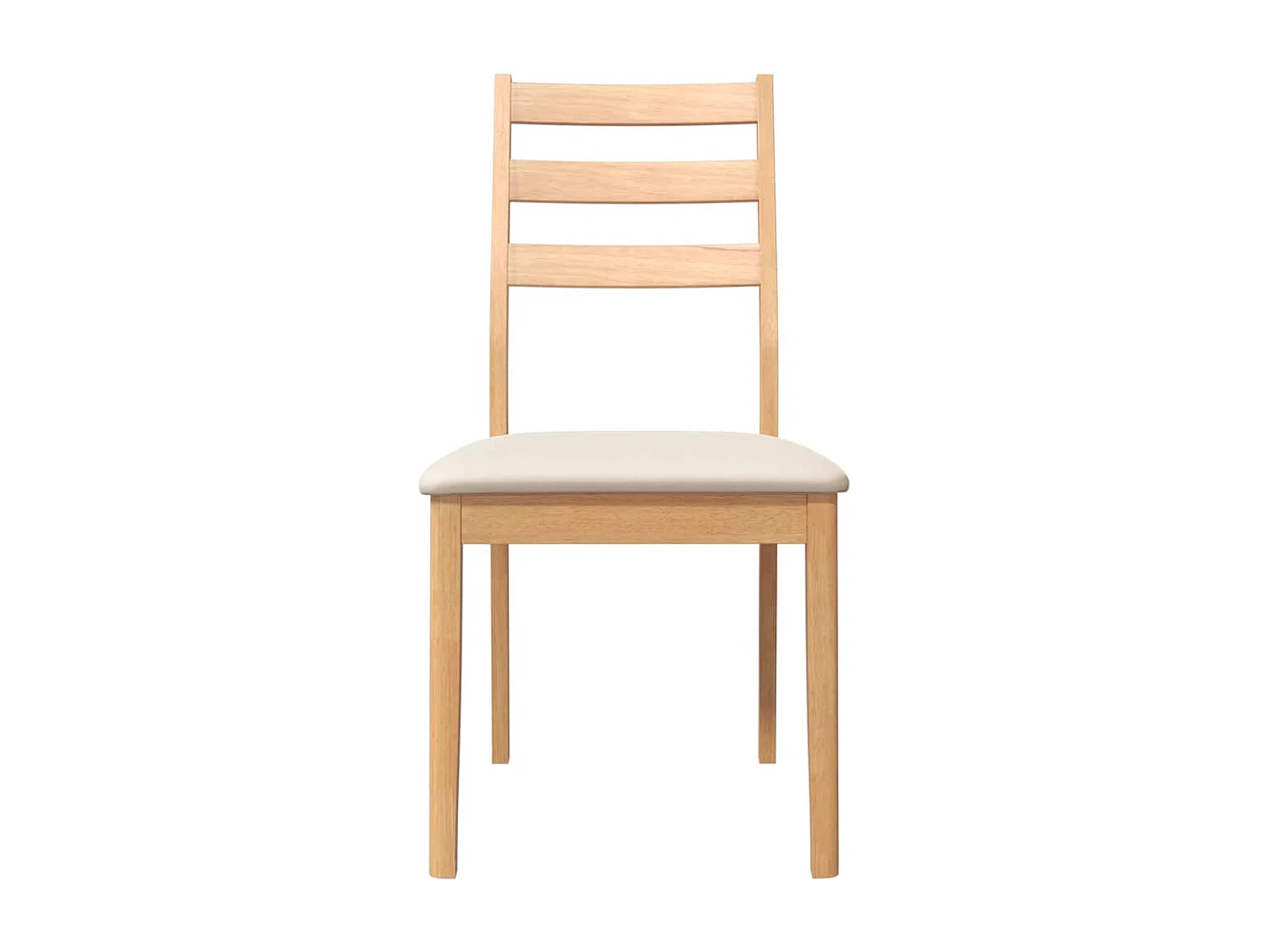 Chaises à manger coussins 2 pièces naturel bois massif caoutchouc