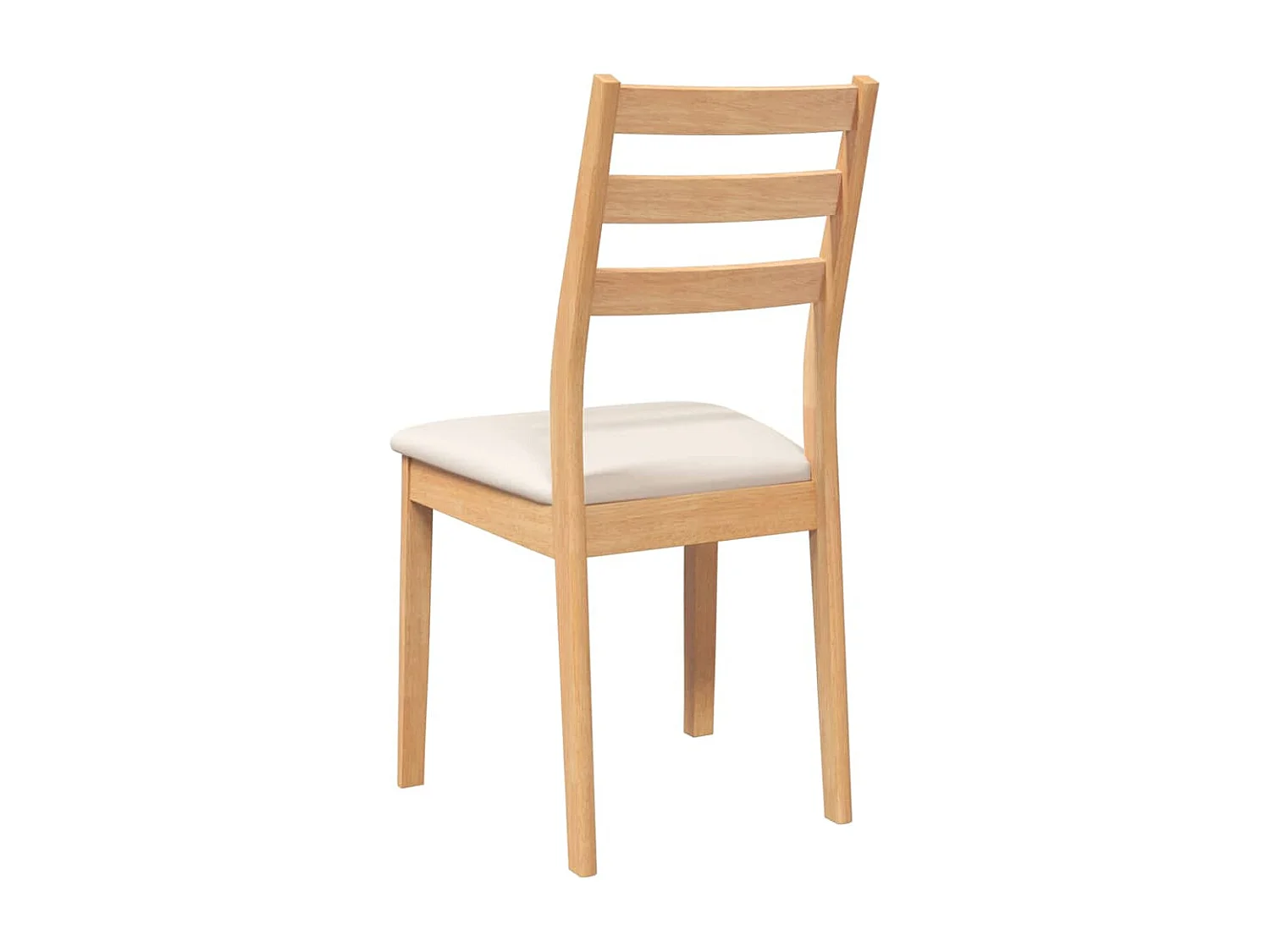 Chaises à manger coussins 2 pièces naturel bois massif caoutchouc