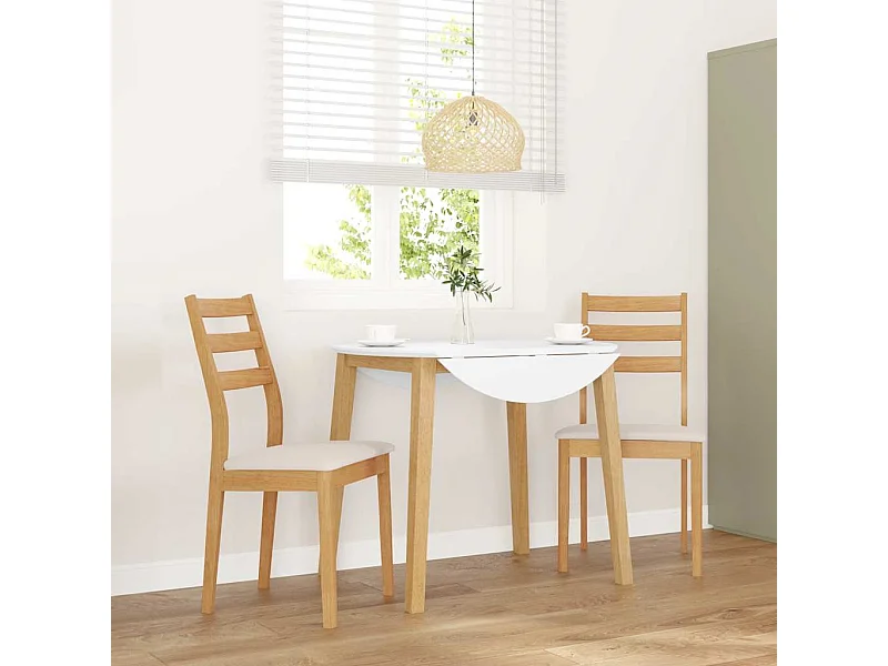 Eetkamerstoelen met kussens 2 st massief hout naturel rubber