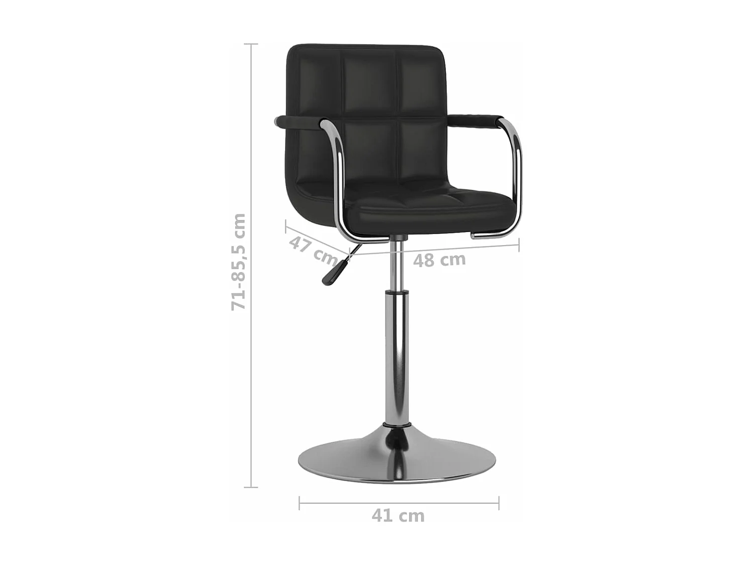 Chaise de salle à manger Noir Similicuir