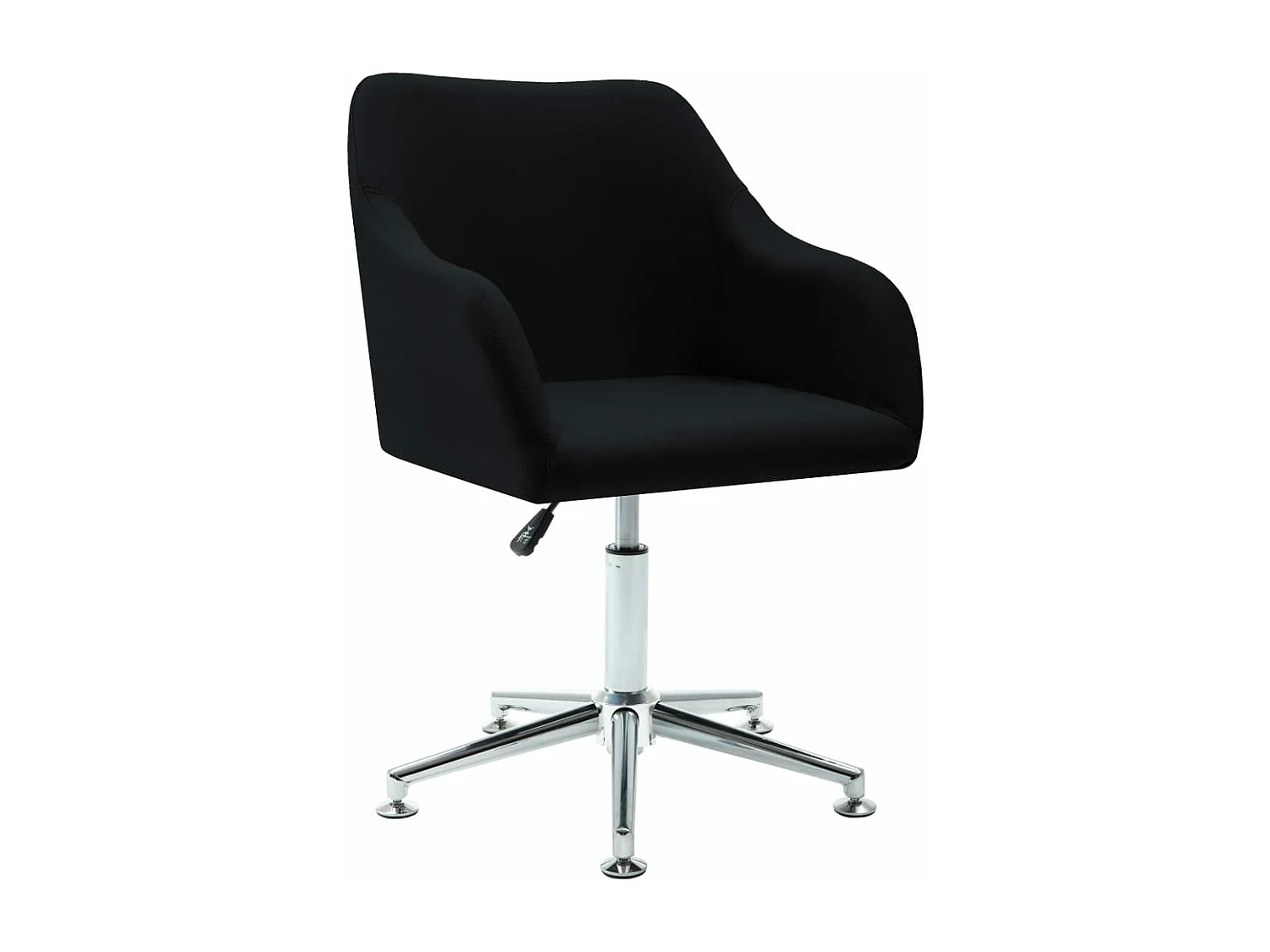 Chaise pivotante de salle à manger Noir Tissu
