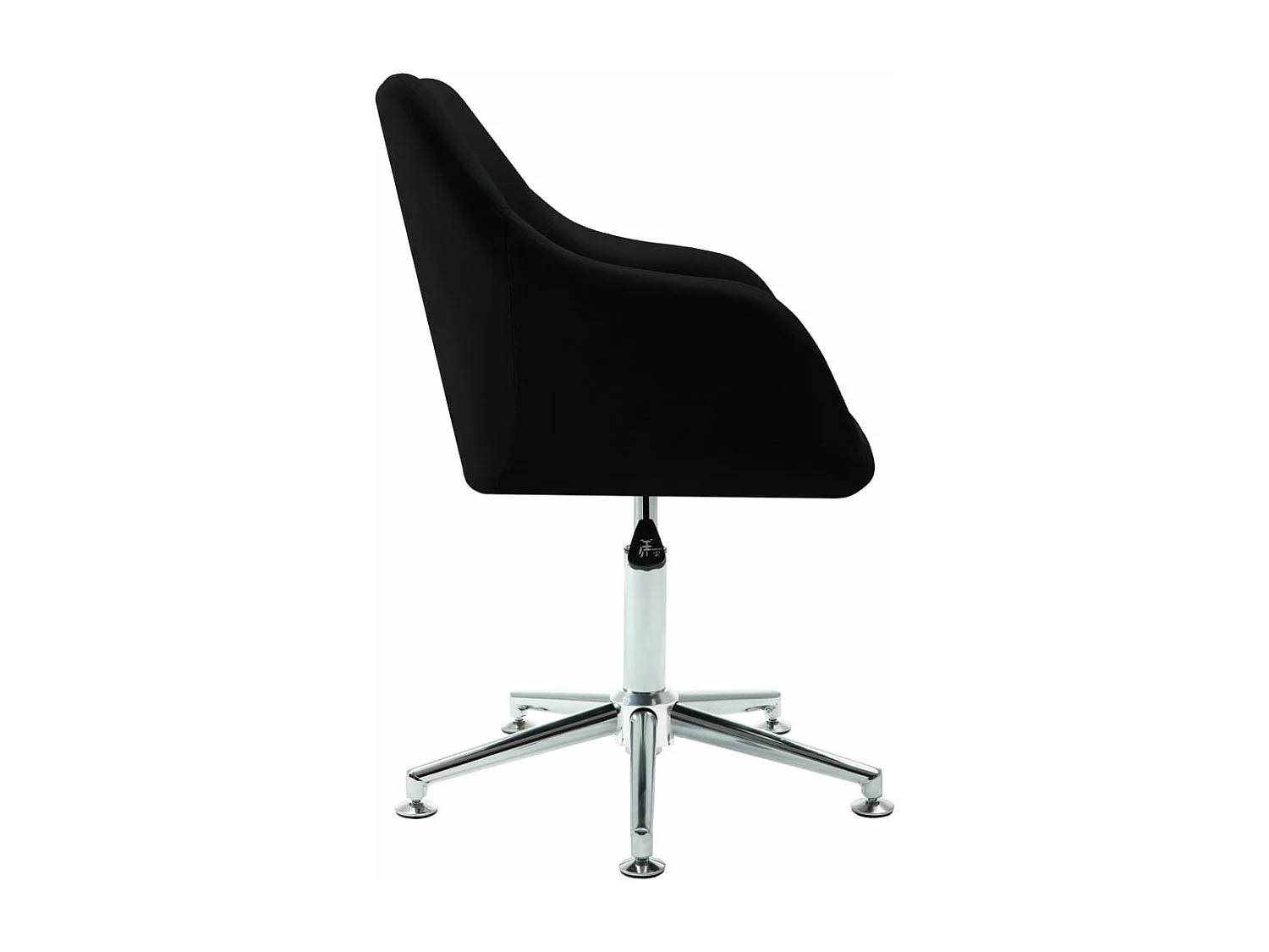 Chaise pivotante de salle à manger Noir Tissu
