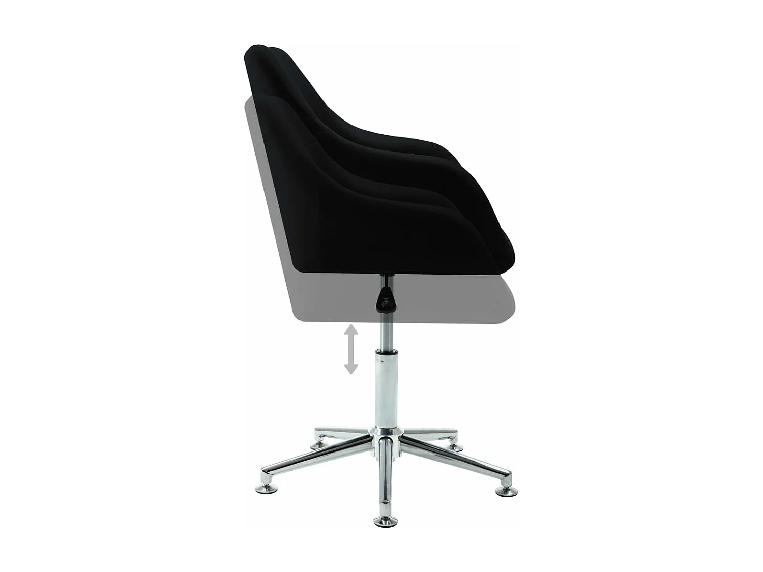 Chaise pivotante de salle à manger Noir Tissu
