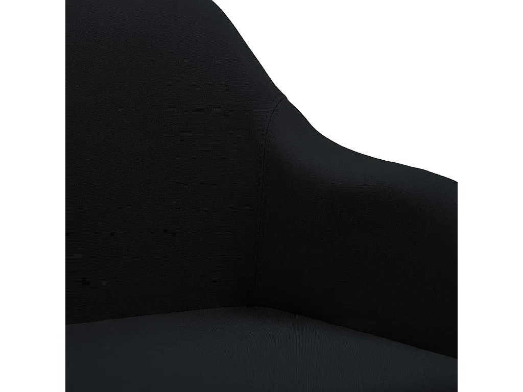 Chaise pivotante de salle à manger Noir Tissu