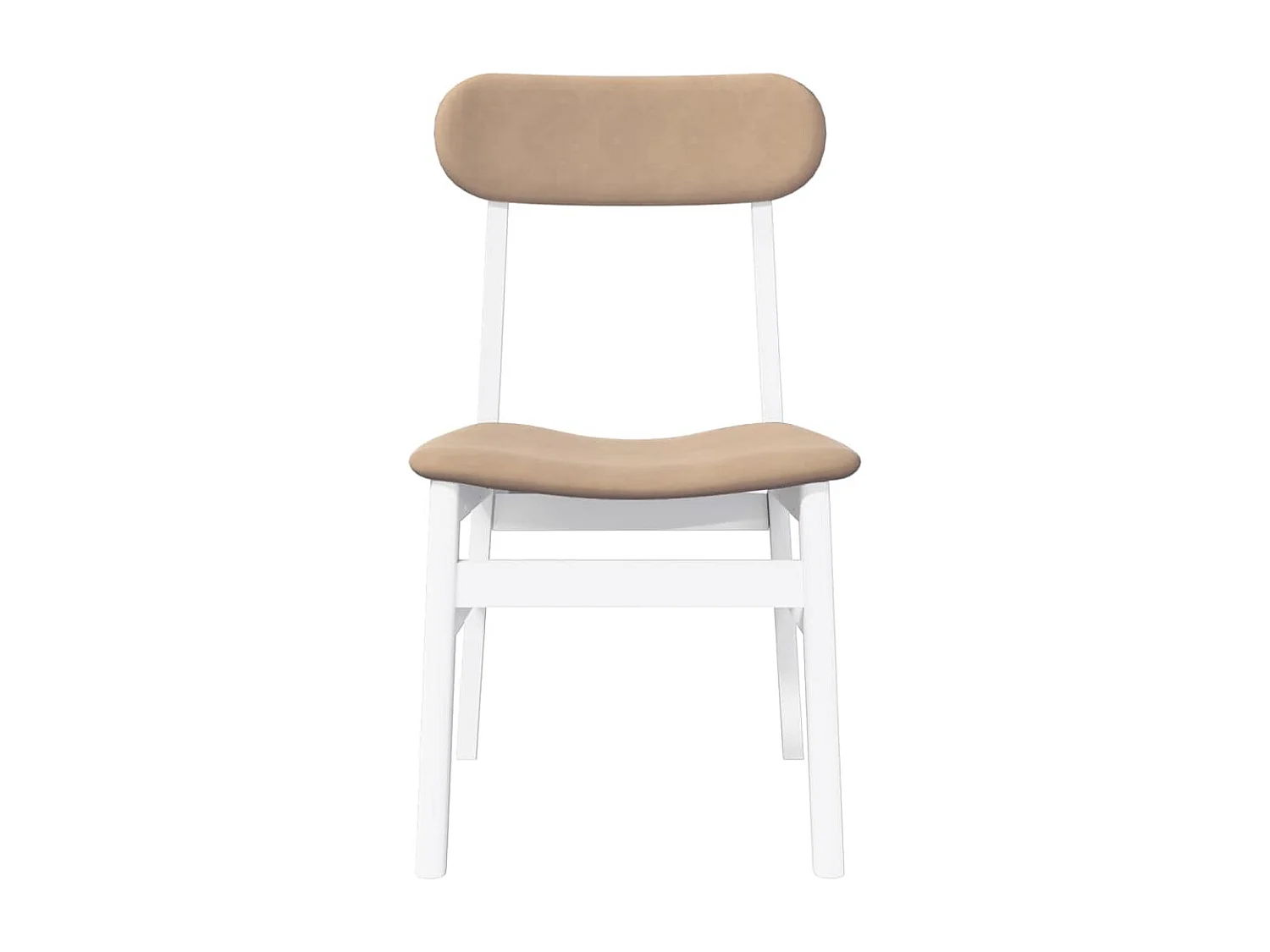 Chaises à manger coussins 2 pièces blanc bois massif caoutchouc