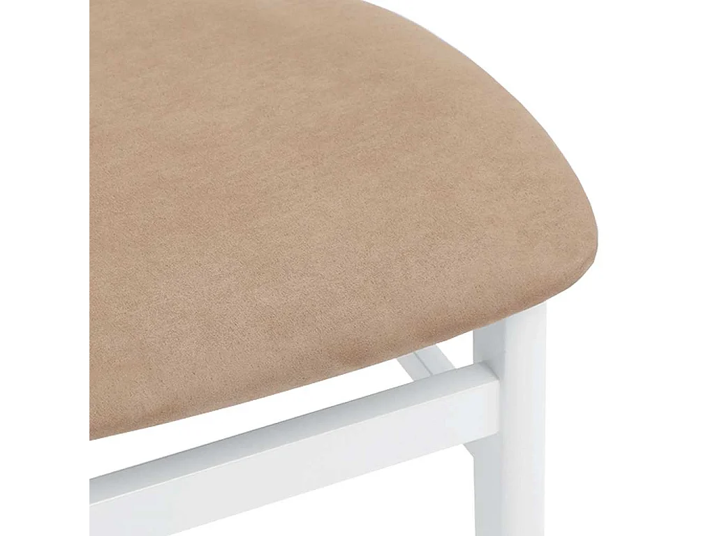 Chaises à manger coussins 2 pièces blanc bois massif caoutchouc