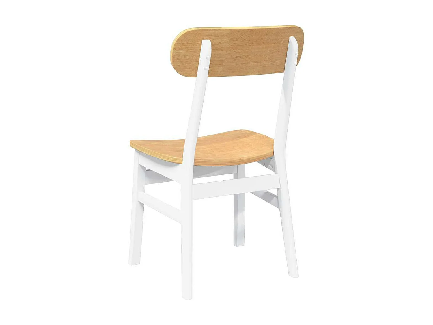 Chaises à manger 2 pièces blanc bois massif caoutchouc