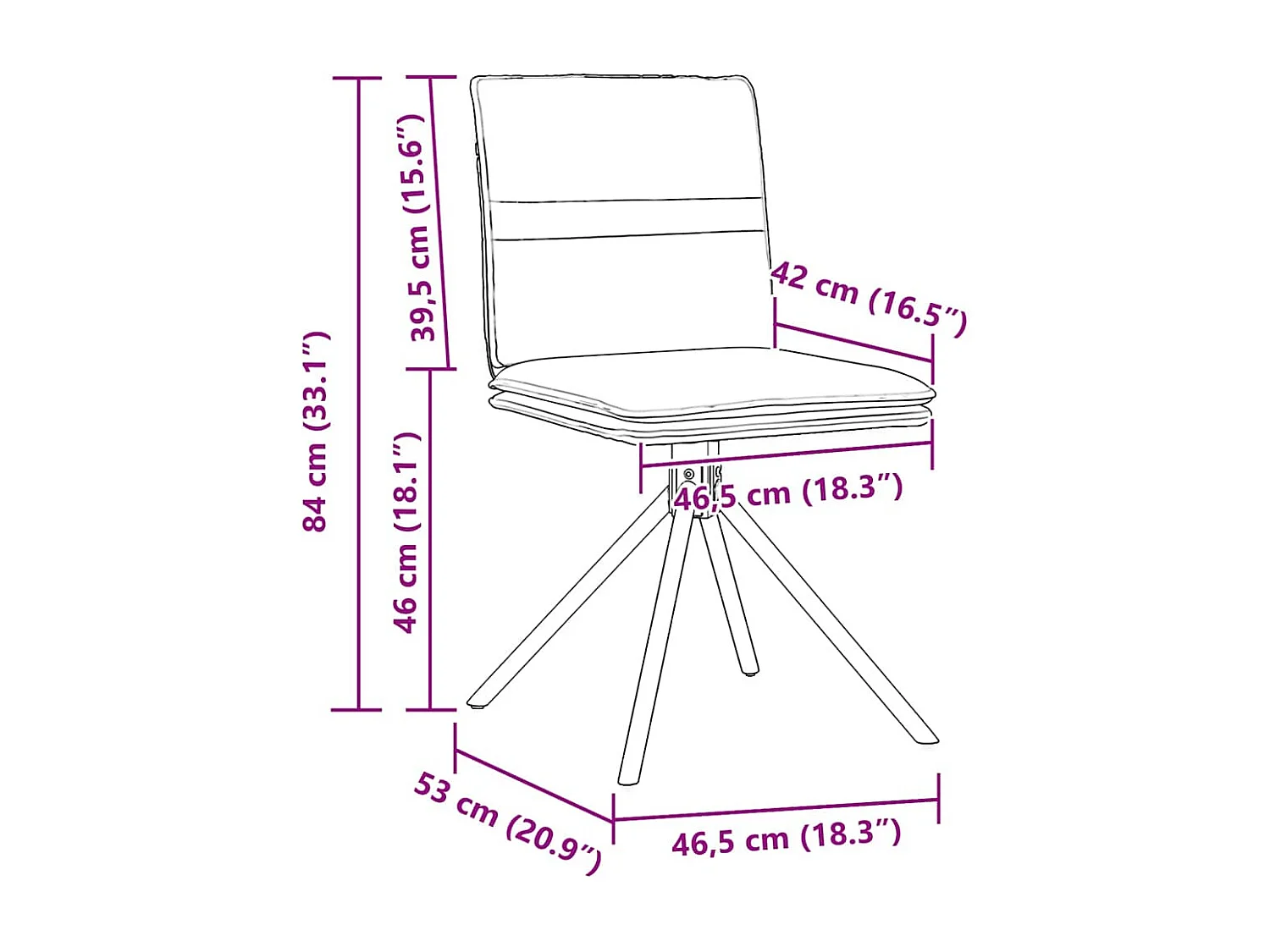 Chaise à manger gris foncé similicuir daim