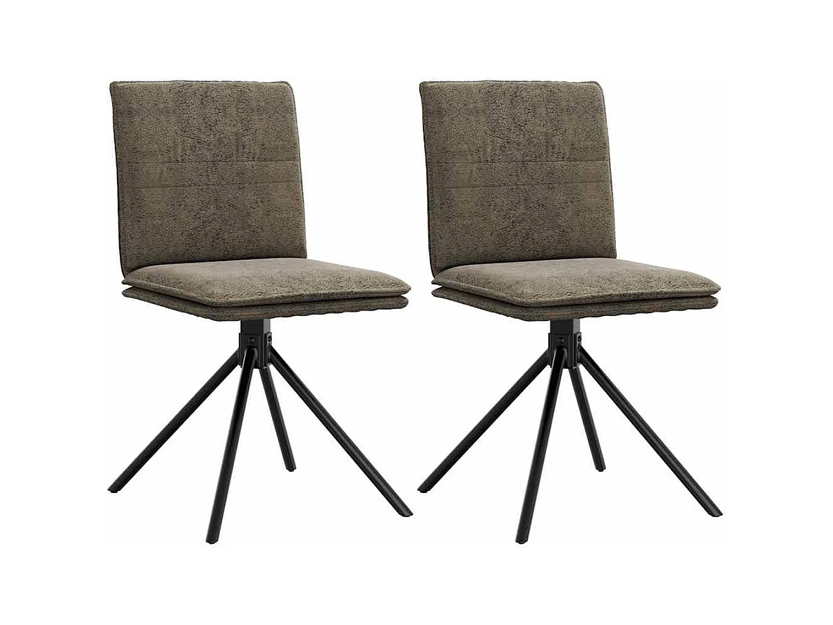 Chaise à manger gris foncé similicuir daim