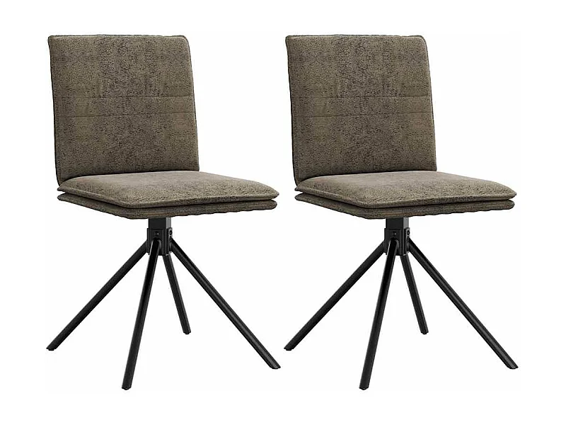 Chaise à manger gris foncé similicuir daim