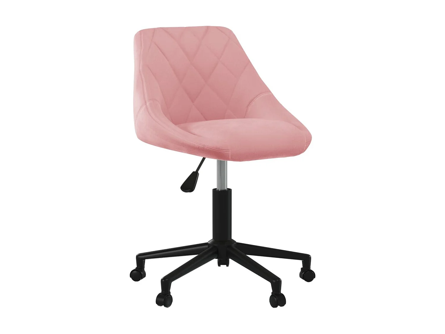 Silla de comedor giratoria de terciopelo rosa