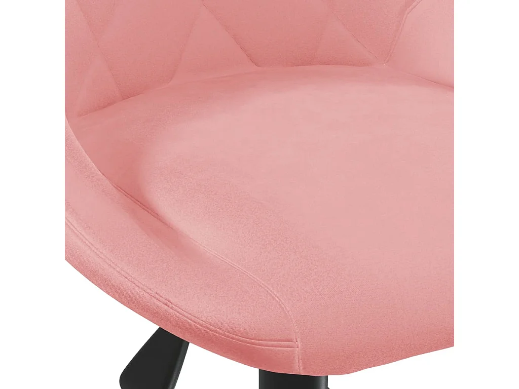 Silla de comedor giratoria de terciopelo rosa