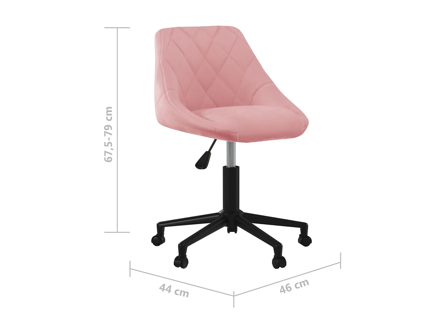 Silla de comedor giratoria de terciopelo rosa