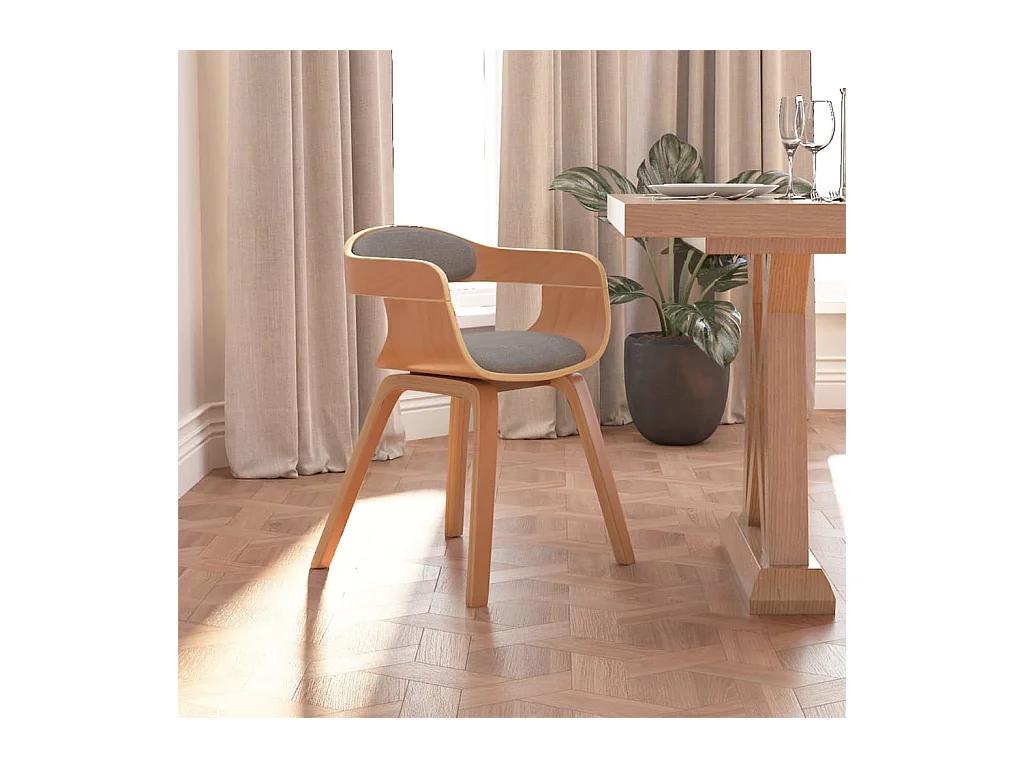 Chaise à manger Taupe Bois courbé et tissu