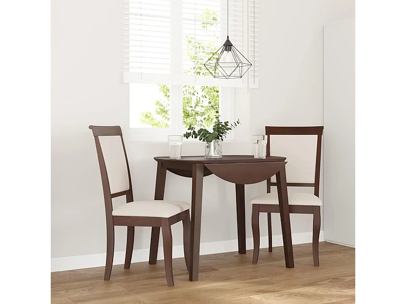 Sillas de comedor con cojines 2 unidades madera maciza marrón caucho